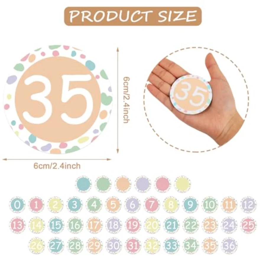 50 Pcs Pastel Number Magnetic Accents Number 0-36 Magnet Stickers with, view 2