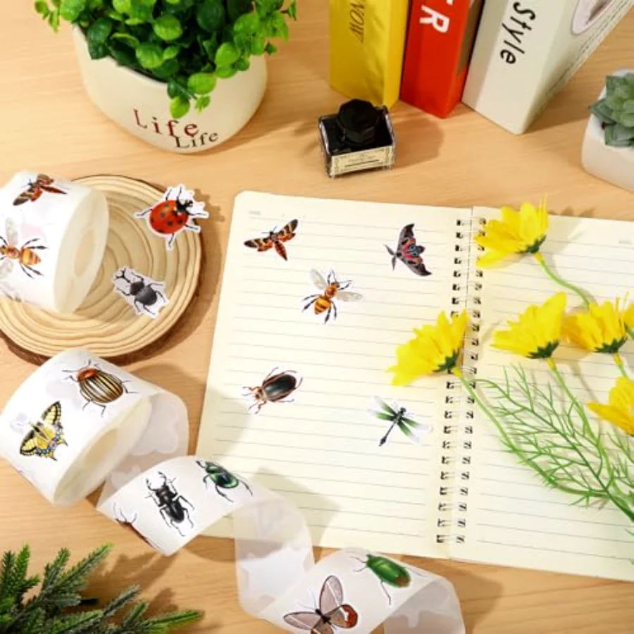 1400Pcs Insect Sticker Bug Spring Butterfly Dragonfly Sticker 16 Designs, view 3