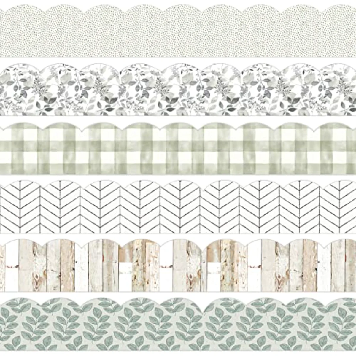 69Ft Farmhouse Bulletin Board Borders 6 Designs Watercolor Decoration