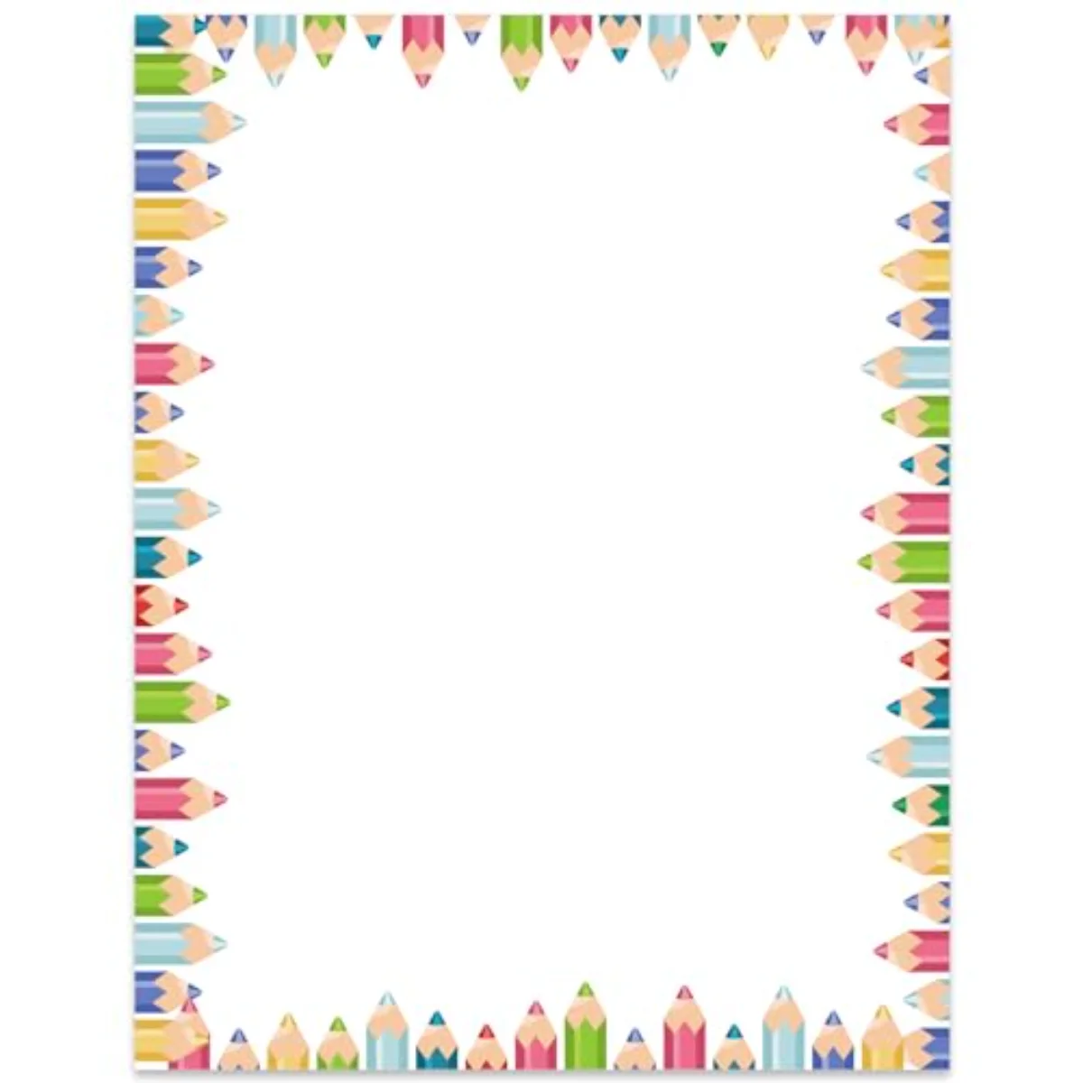 80 Sheets Colorful Pencil Border Stationery Paper Letterhead Letter