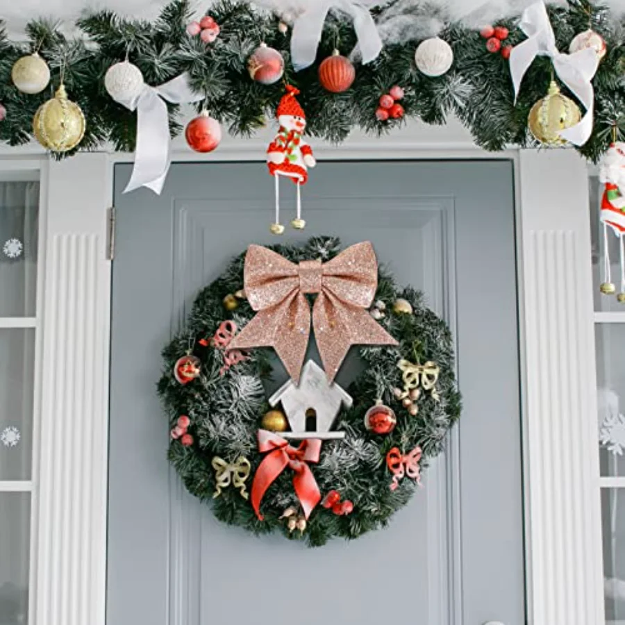 24pcs 5.5'' Christmas Bow Decorations, view 3