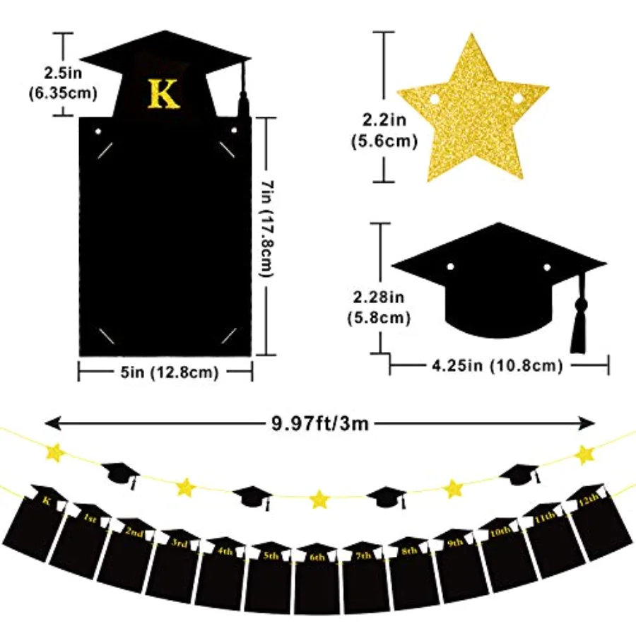 2Pcs Graduation Photo Banner for Party Decoration Kindergarten to 12th, view 2