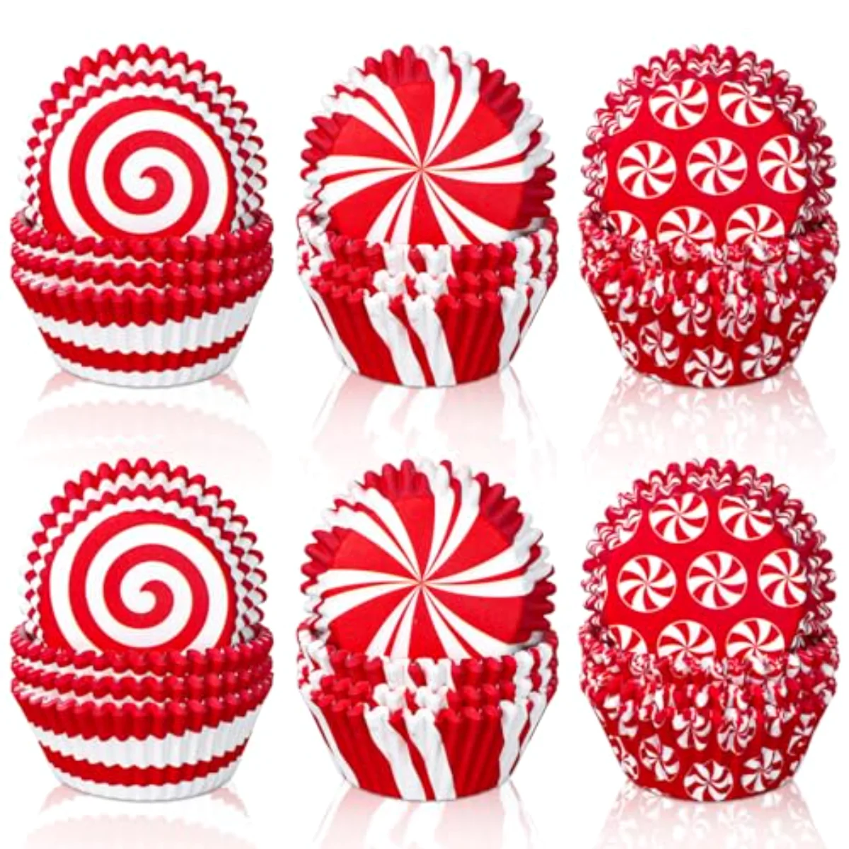 600Pcs Christmas Candy Cupcake Liners Peppermint Baking Cups Holders Candy