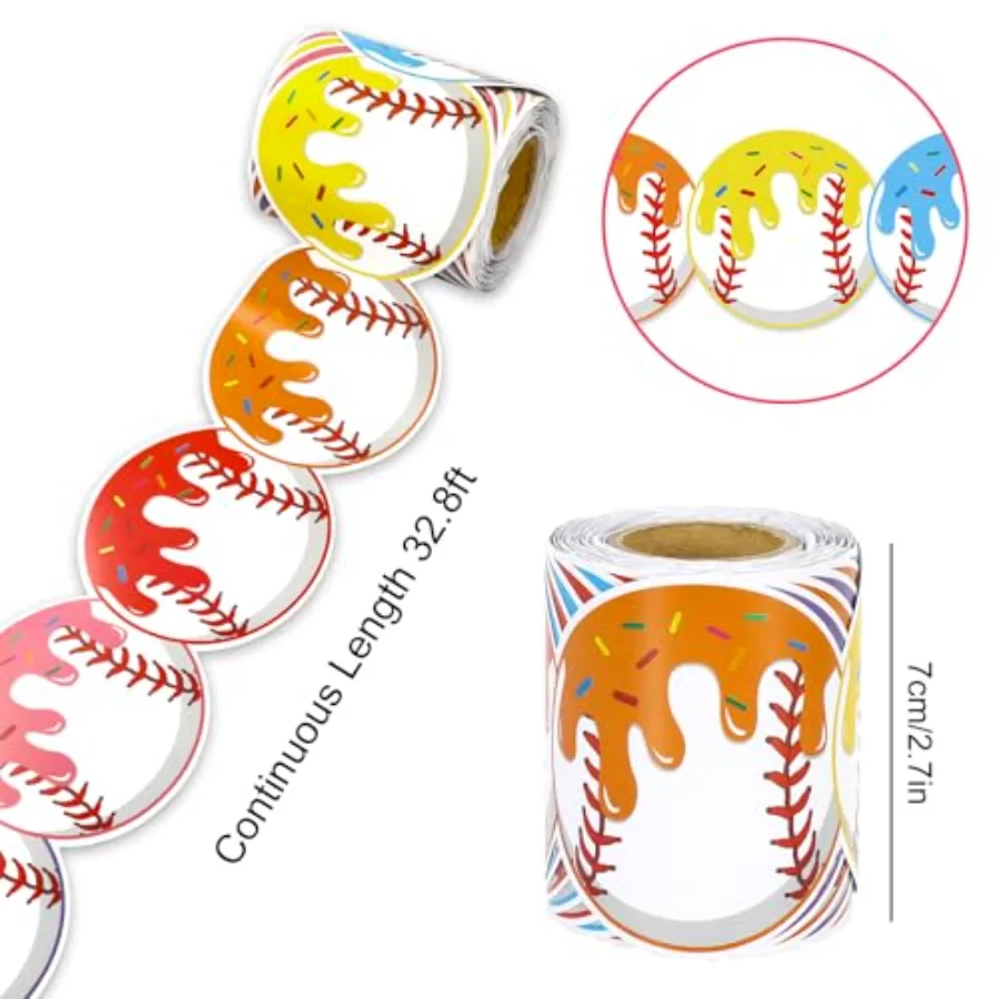 32.8Ft Baseball Ice Cream Drip Bulletin Board Border Colorful Summer Sport, view 2
