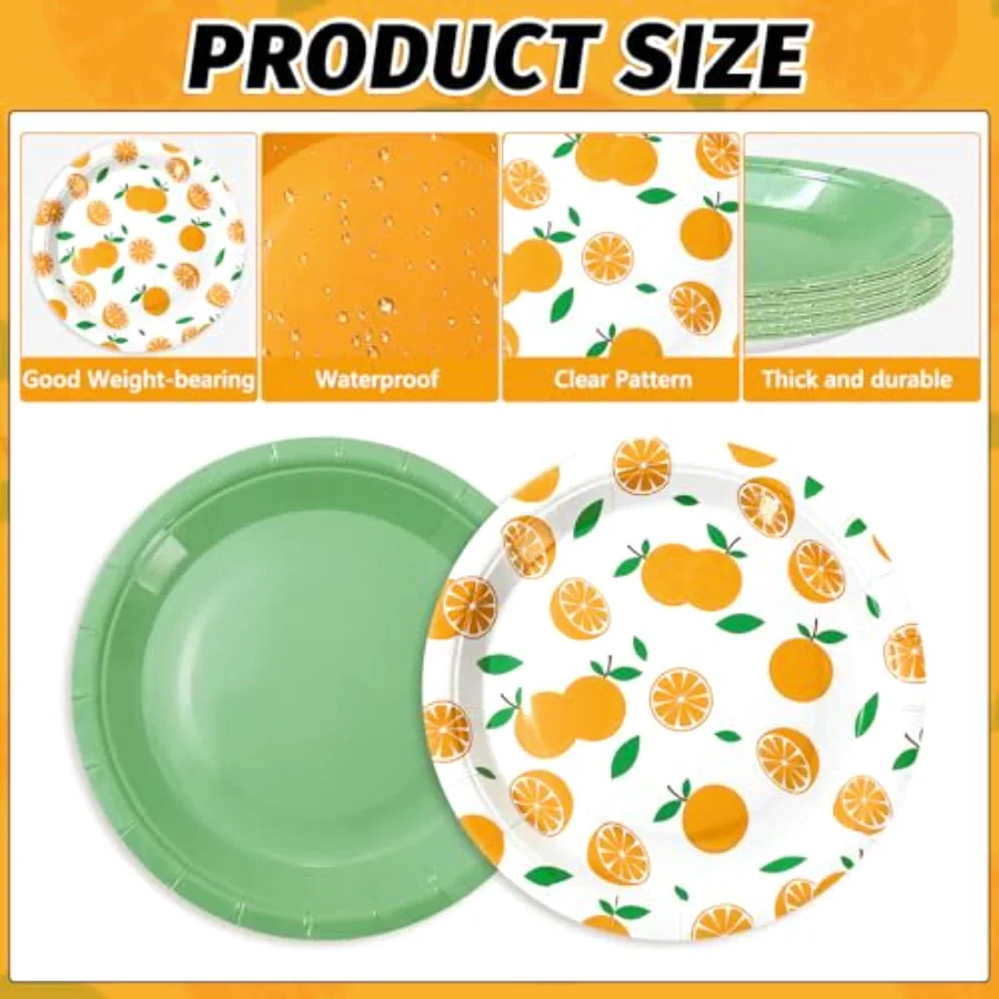 48 Pcs Little Cutie Baby Shower Paper Plates Disposable Round Plates 7, view 2