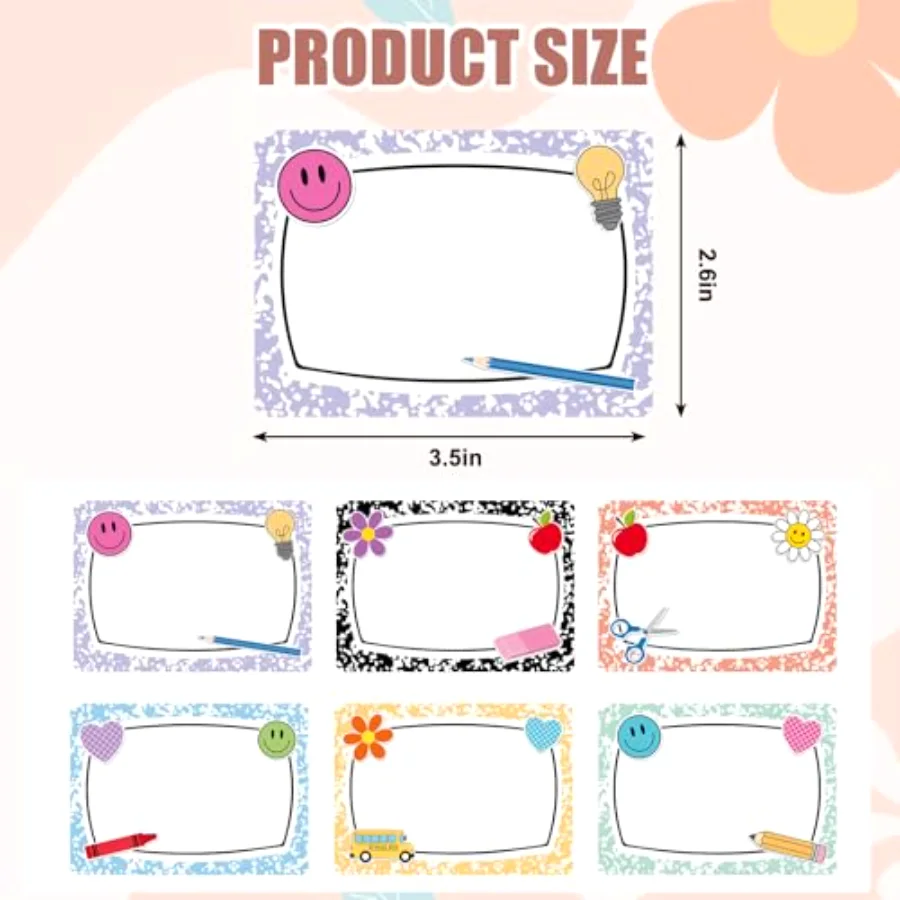 144Pcs Composition Name Tag Stickers for Classroom Back to School Name, view 2