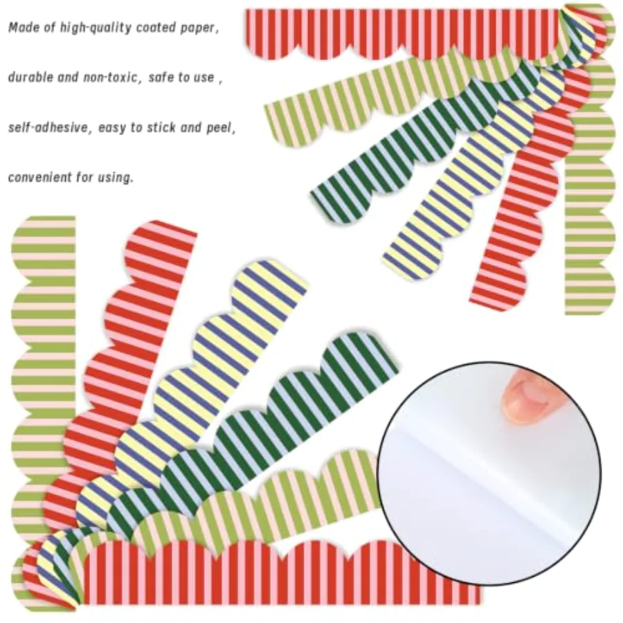 68.9Ft Striped Bulletin Board Border Stickers Classroom Decoration, view 3