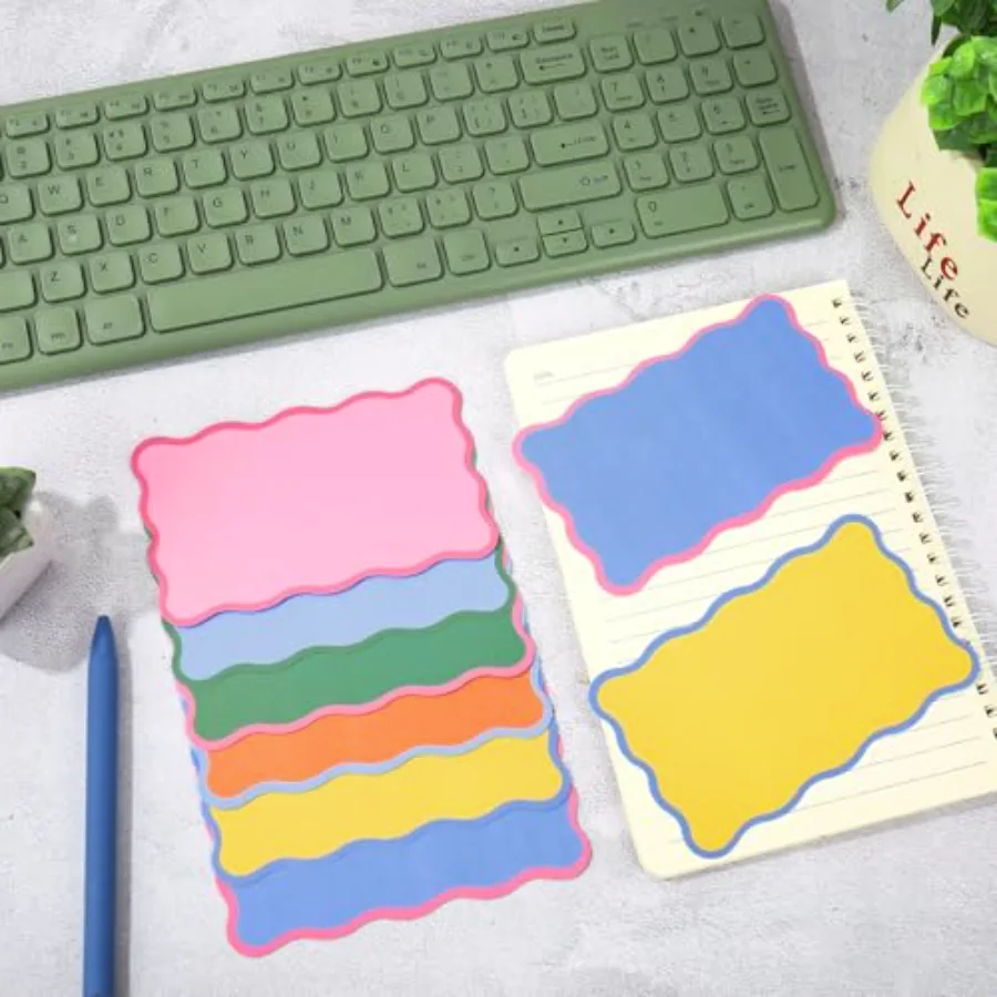 120 Pack Scalloped Index Cards 3 x 5 Inch Colored Cardstock Flashcard, view 4