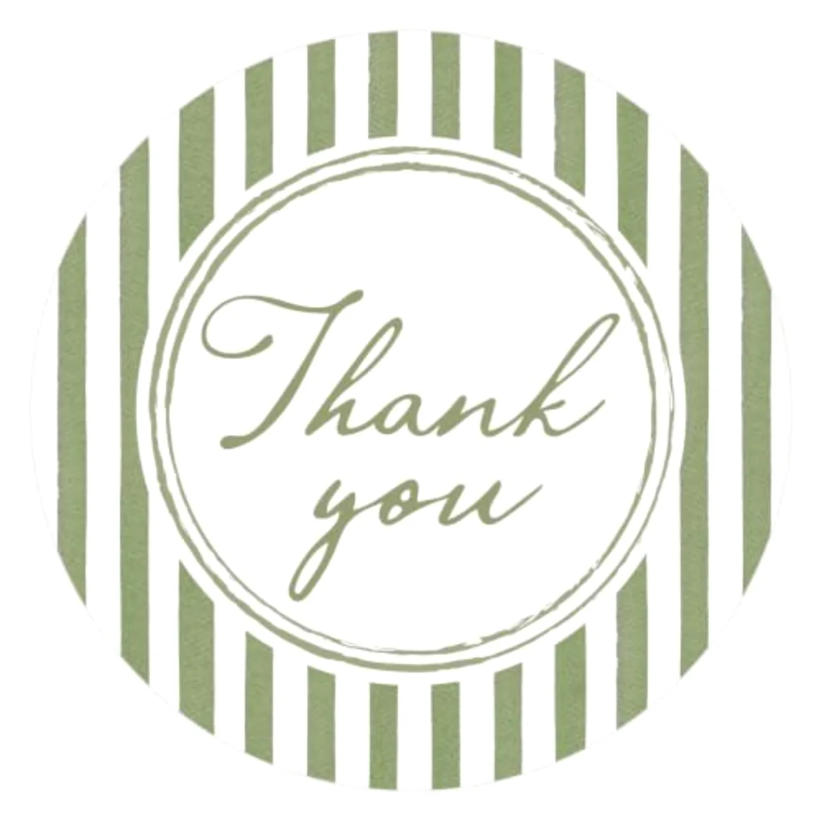 120Pcs Thank You Stickers, Sage Green Striped