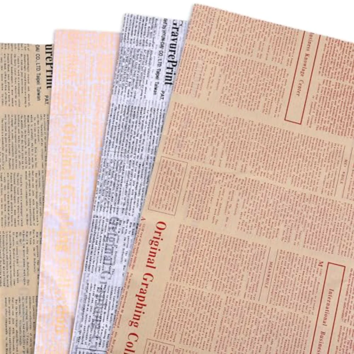 90 Sheets Vintage Newspaper Tissue Paper Old Newsprint Gift Wrapping Paper
