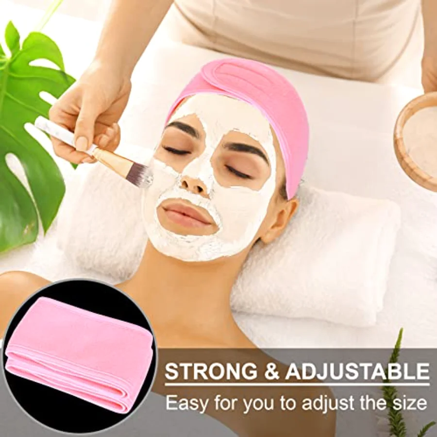 Spa Facial Headbands 3 Pieces Make Up Wrap Head Terry Cloth Headband Soft, view 4