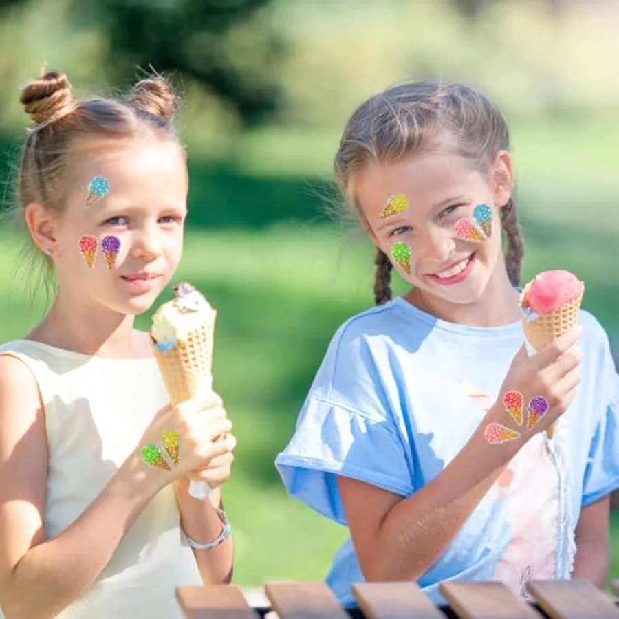 Summer Ice Cream Stickers Roll Holographic Ice Cream Cone Seal Stickers, view 4