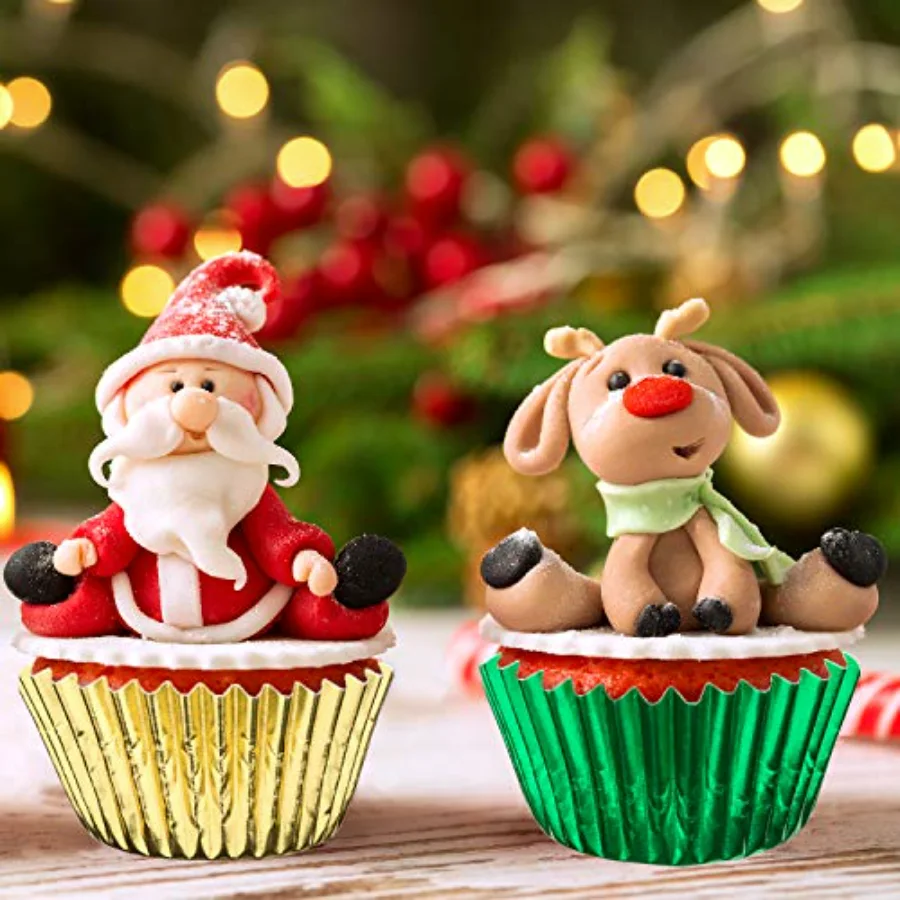 300Pcs Foil Metallic Cupcake Liner Baking Cups, view 4