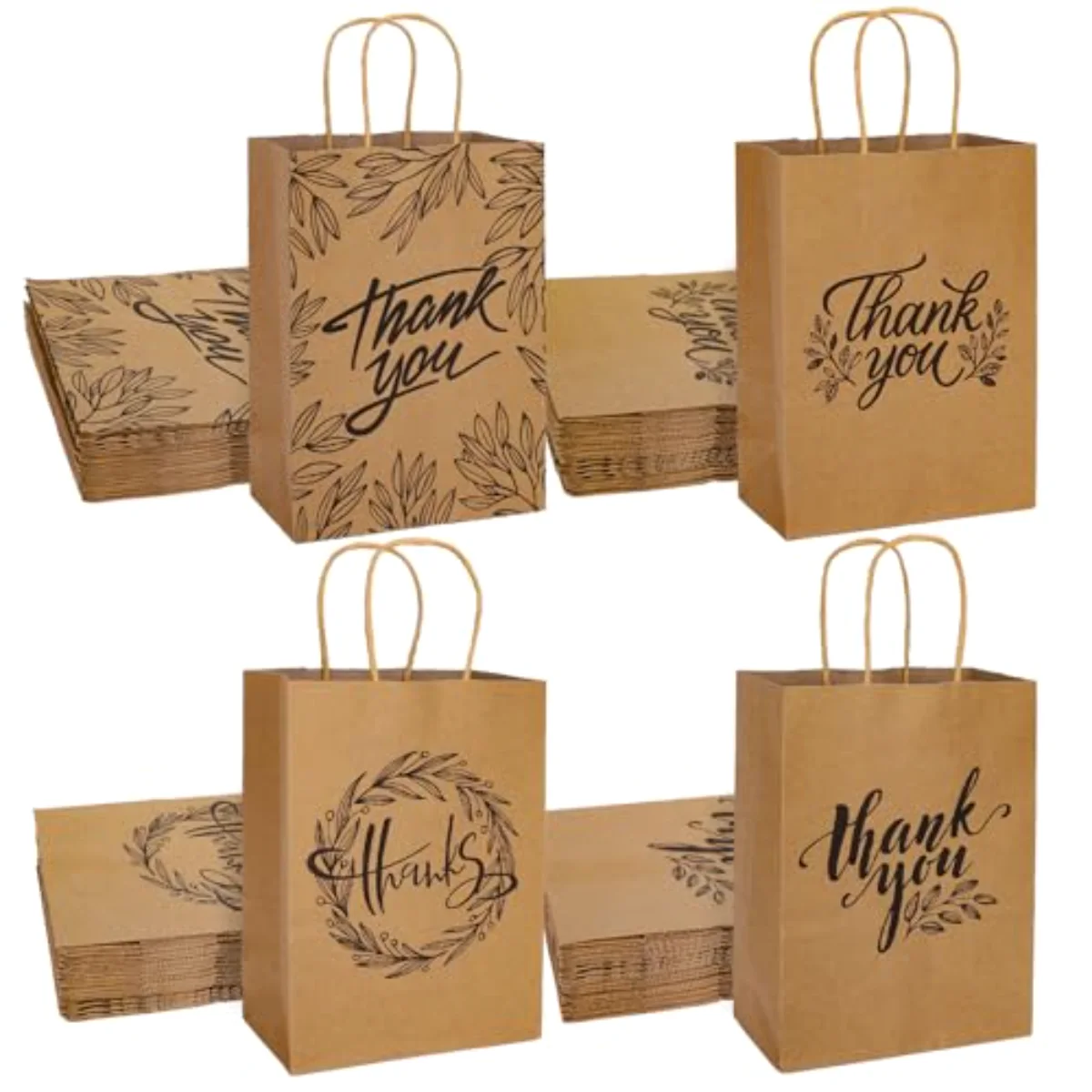 16 Pcs Teacher Appreciation Bulk Thank You Party Bags Kraft Paper Gift Bag