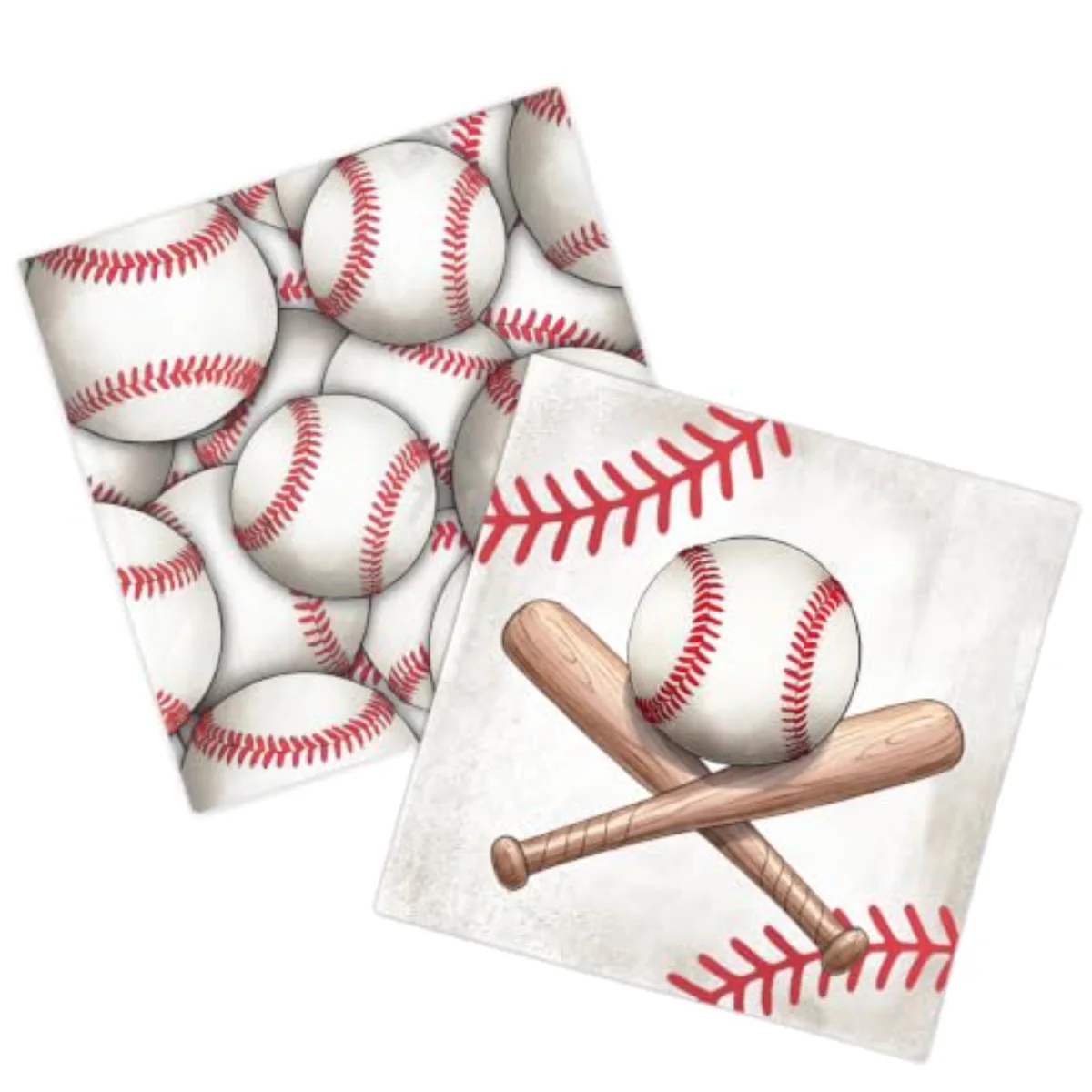 Vintage Baseball Napkins 50Pcs Reversible Cocktail Beverage Napkin