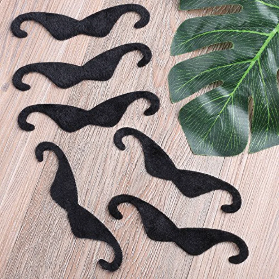 5 Inch Large Self Adhesive Fake Mustaches Novelty Black Mustache for, view 4