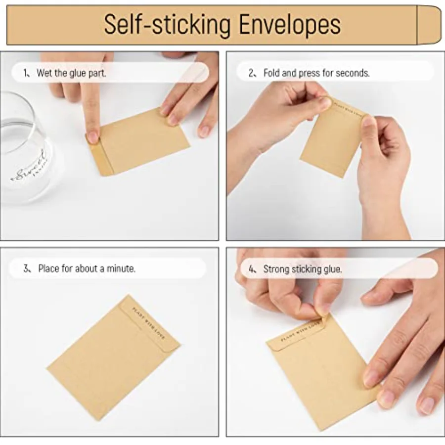 200 Pack Wedding Favor Seed Packets Spring Summer Self-Adhesive Let Love, view 3