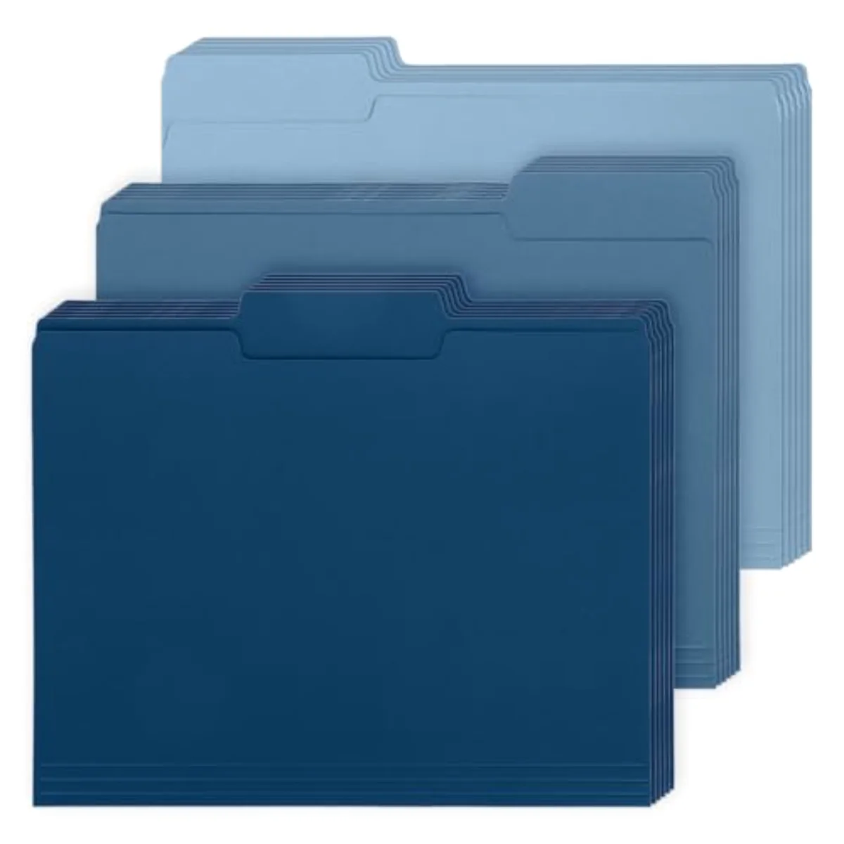 Dusty Blue File Folders Letter Size 12 Packs 3 Colors Gradient Blue File