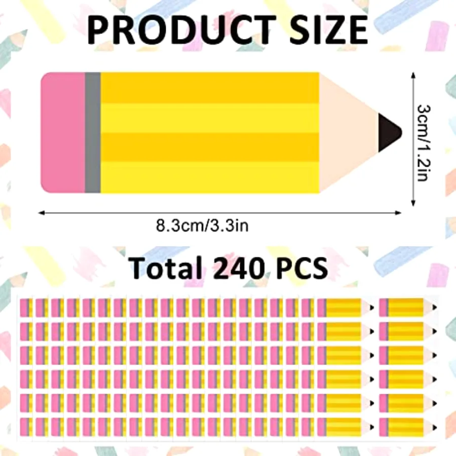 240Pcs Pencils Name Tags Back to School Pencil Nameplate Stickers, view 2