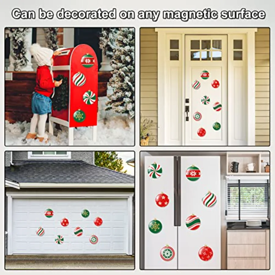 Christmas Garage Door Magnets Colorful Christmas Ball Magnet Decoration, view 4