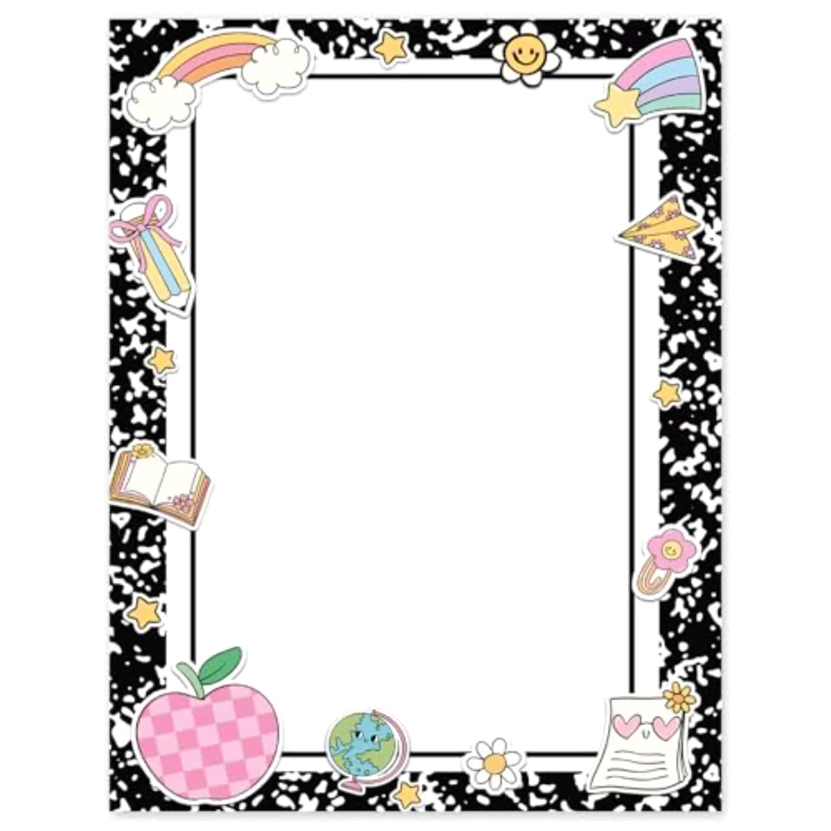 60 Pcs Back to School Stationery Letterhead Paper Composition Rainbow Book