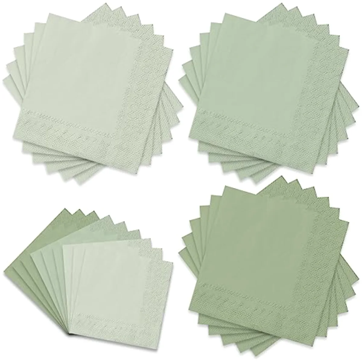 150 Pack Sage Green Paper Napkin 3 Sage Green Colors Disposable Luncheon