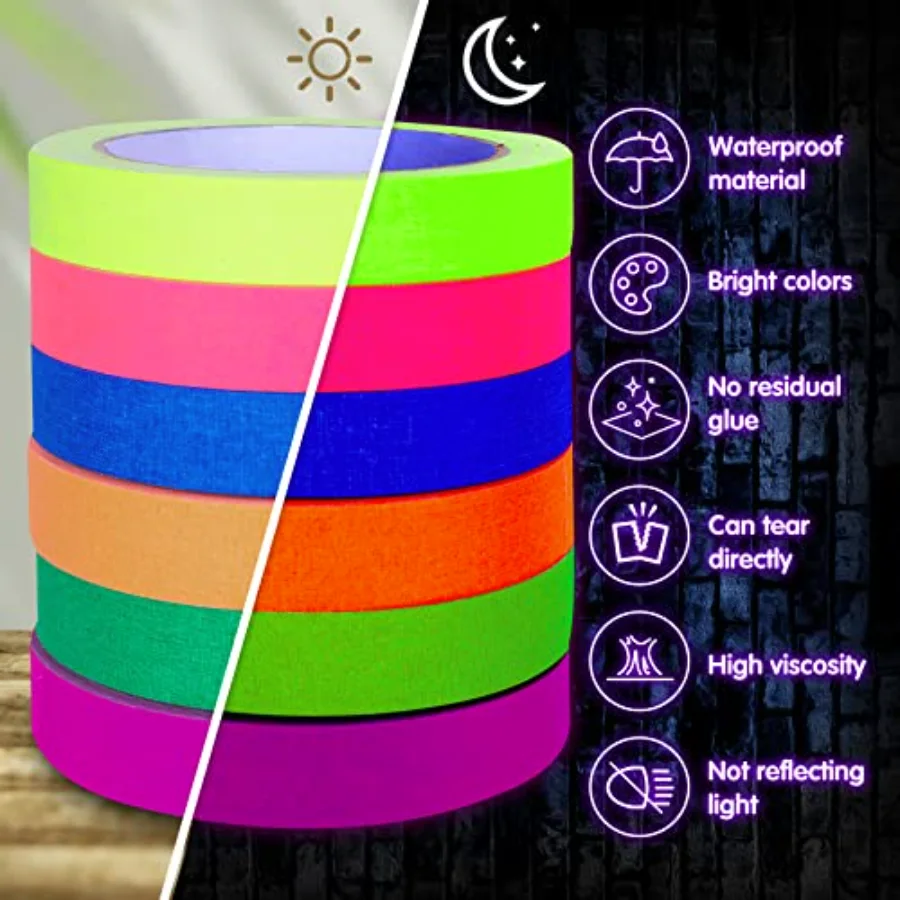 6 Colors Neon Gaffer Cloth Tape (MTP7), view 3