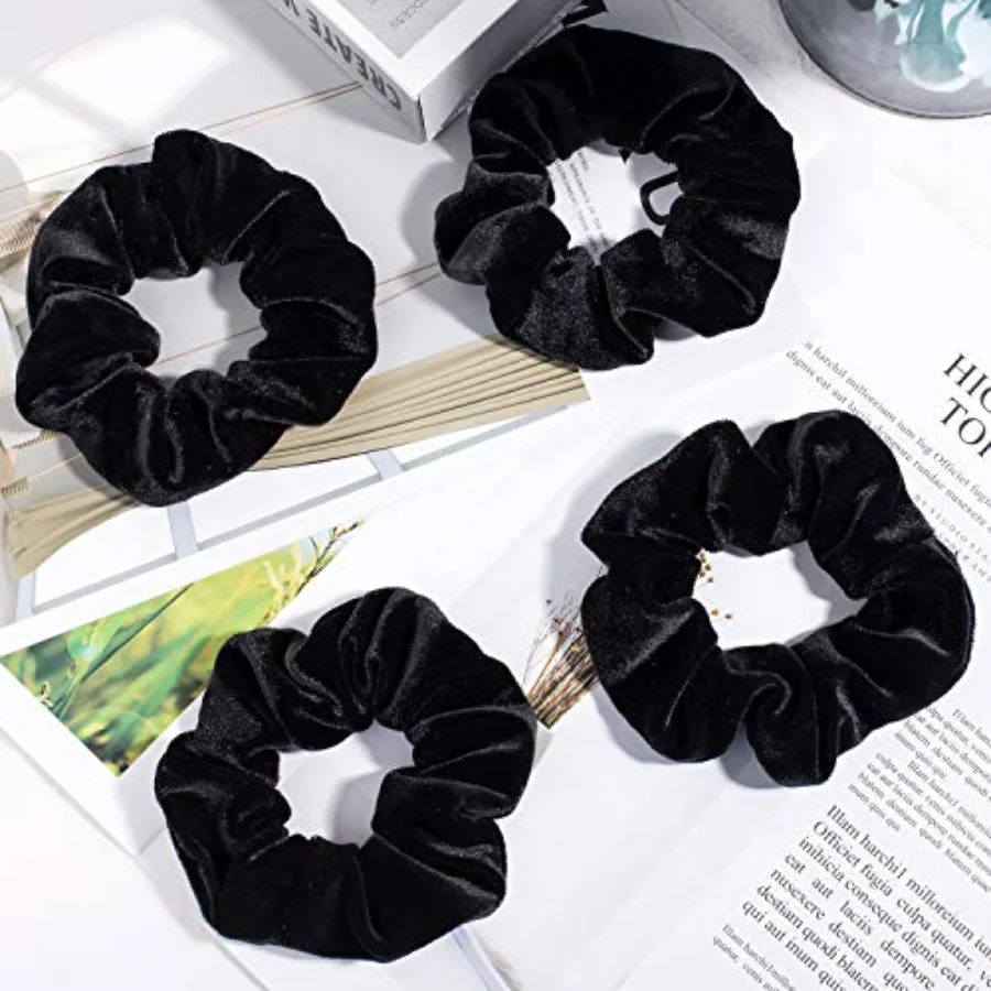 12 Pieces Velvet Hair Scrunchies, view 3