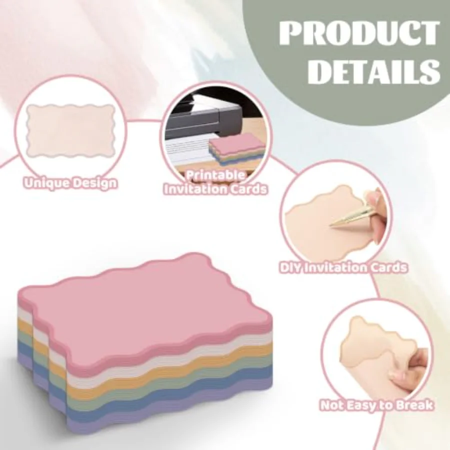 120Pcs Scalloped Index Cards, view 3