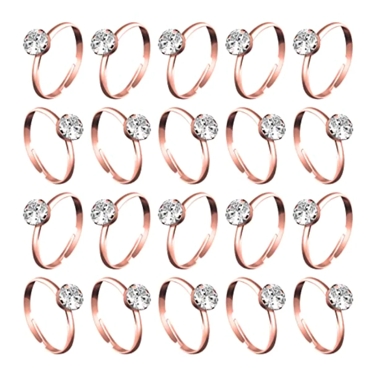 36 Packs Rose Gold Diamond Engagement Rings Bridal Shower Rings for