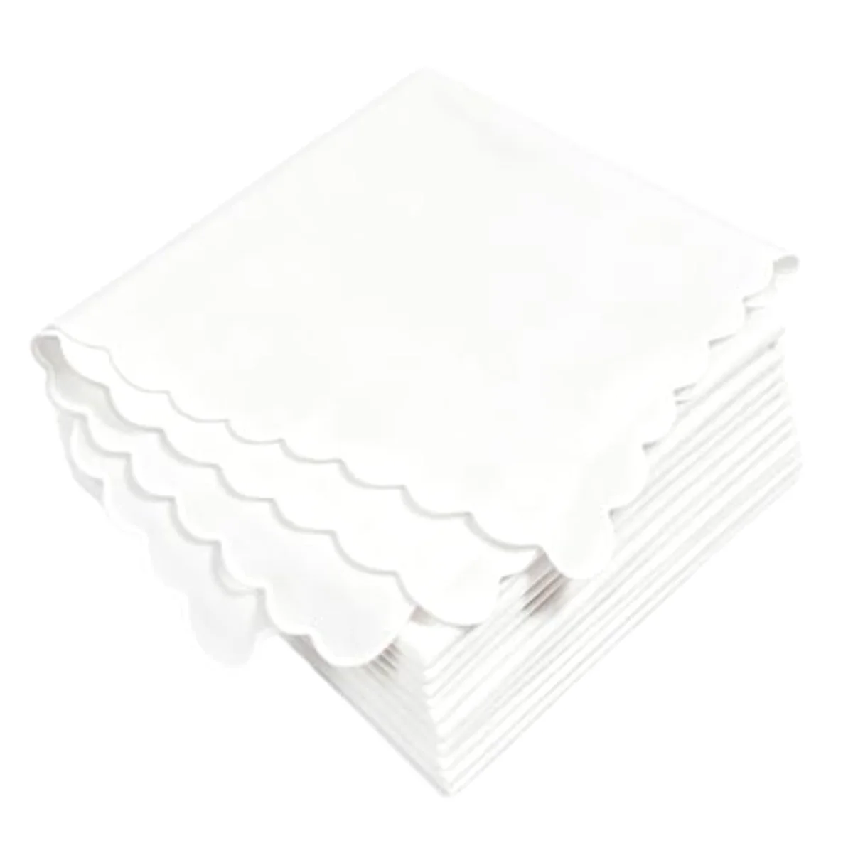 Scalloped Handkerchiefs 12 x 12 Inch Pocket Hankies