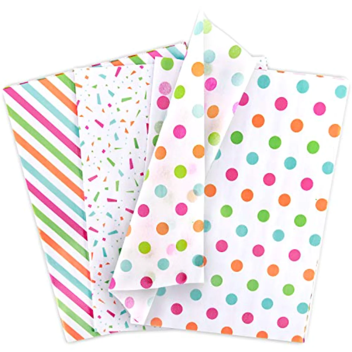 Tissue Paper Bulk Polka Dots Stripe Rainbow Art Gift Wrapping Paper for