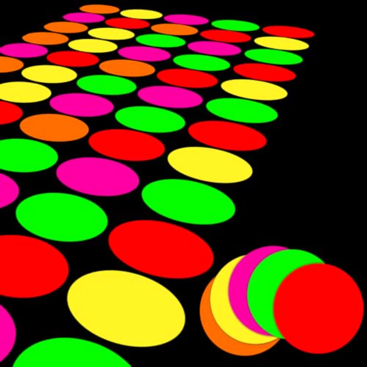 30 Pcs Neon Colored Round Stickers 4 Inch Glow in The Dark Self-Adhesive