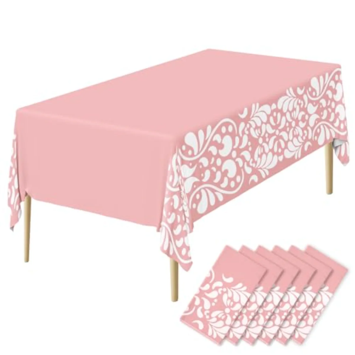 6 Pcs Cielito Lindo Party Plastic Tablecloth Pink Platos De Barro