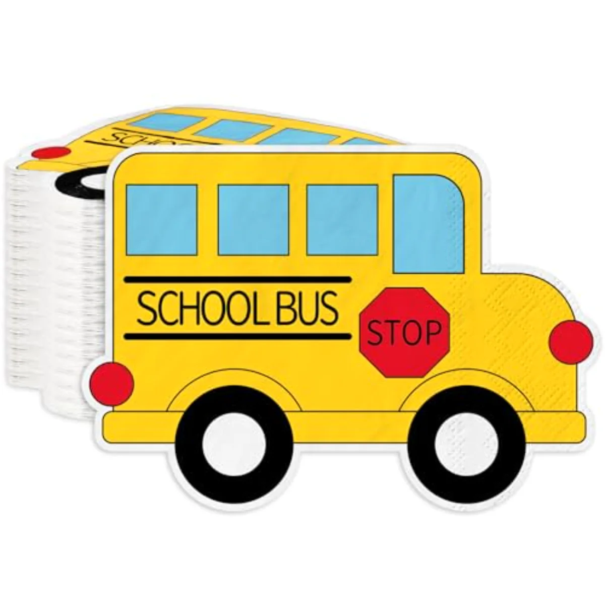 100Pcs Back to School Paper Napkin Yellow School Bus Disposable Napkins