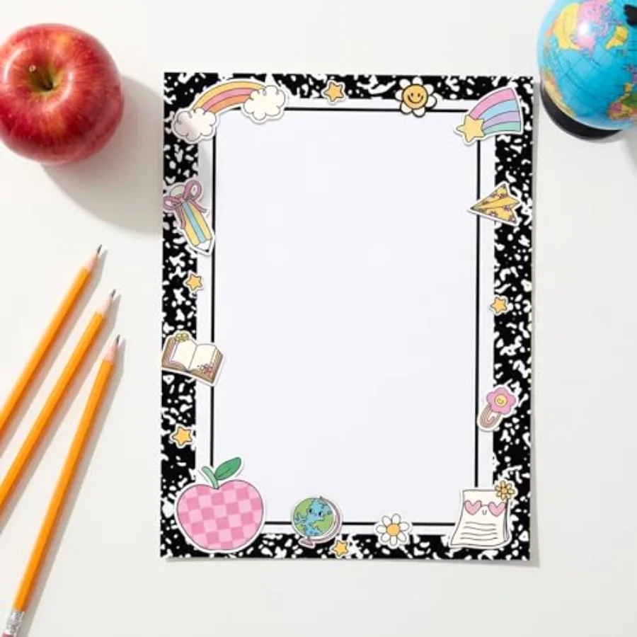 60 Pcs Back to School Stationery Letterhead Paper Composition Rainbow Book, view 4