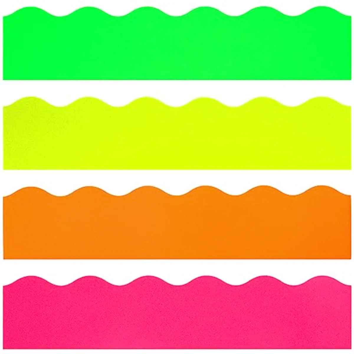 69Ft Neon Color Bulletin Board Border Fluorescent Green Yellow Orange Rose