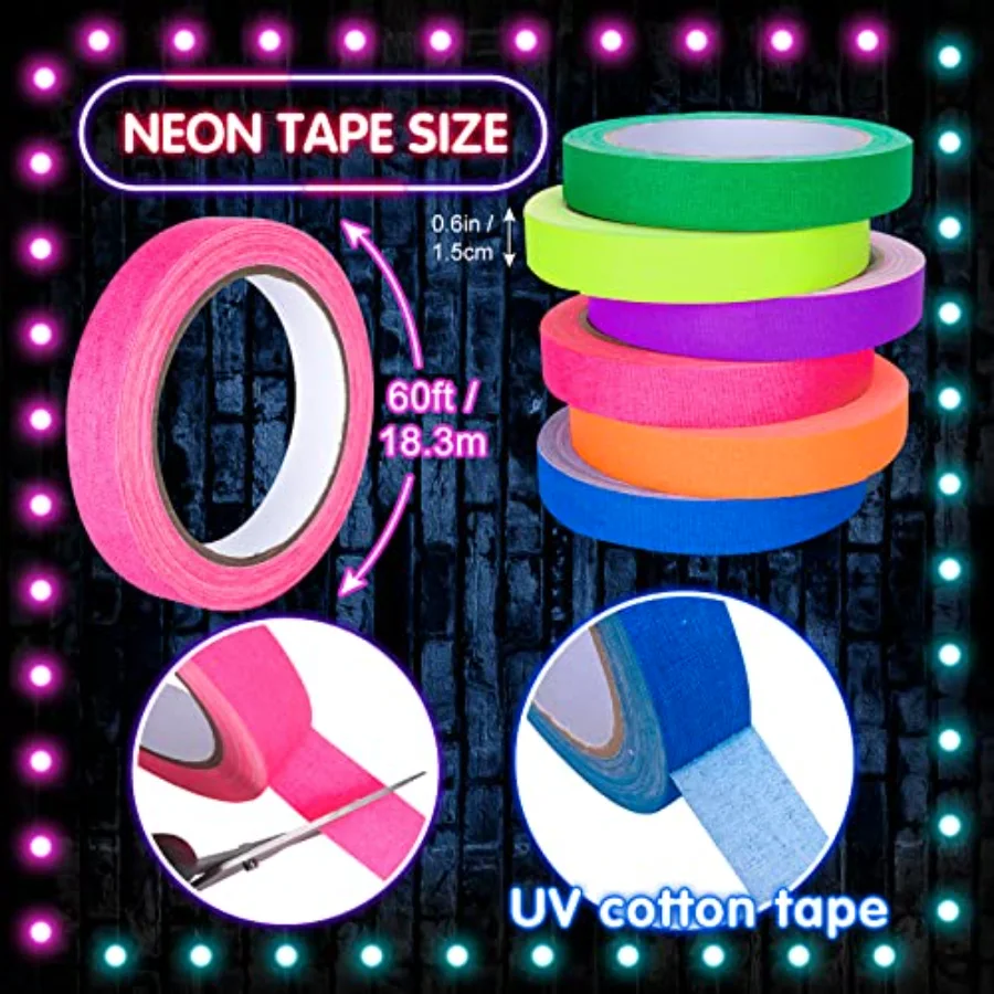 6 Colors Neon Gaffer Cloth Tape (TM1L), view 2