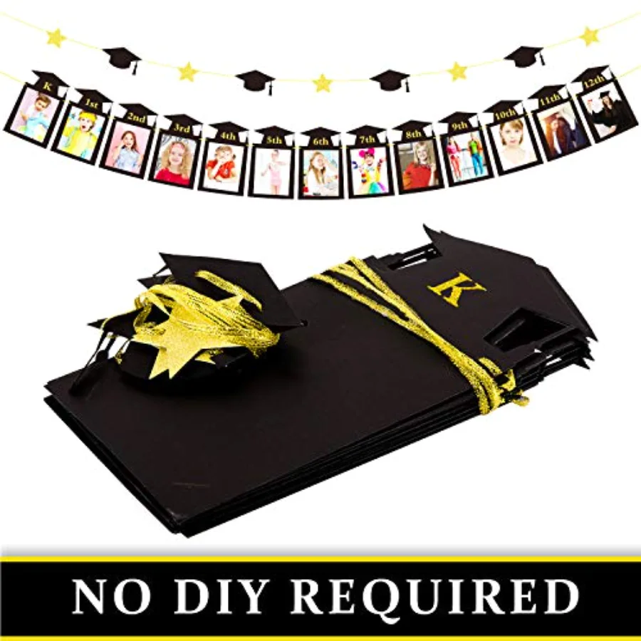 2Pcs Graduation Photo Banner for Party Decoration Kindergarten to 12th, view 3