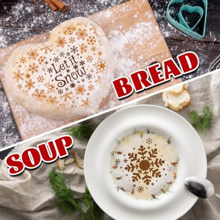 15 Pcs Snowflake Cookie Stencils Painting Stencils Christmas Decorative, view 4