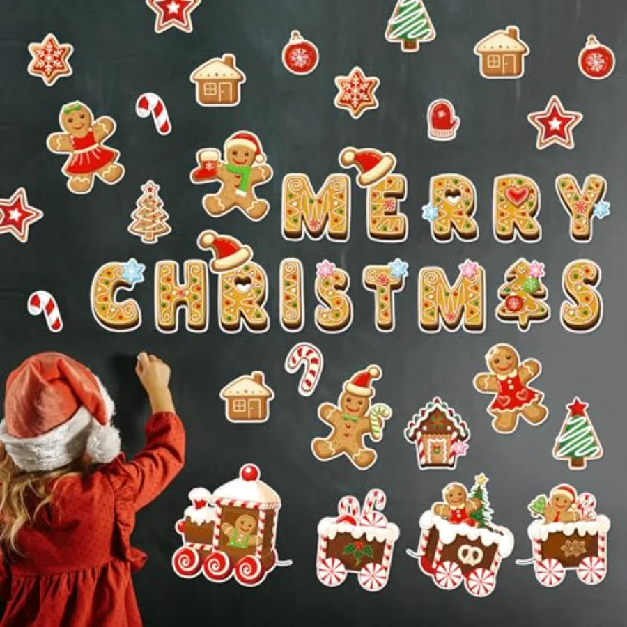 Christmas Gingerbread Cutouts Merry Christmas Bulletin Board Decorations, view 4
