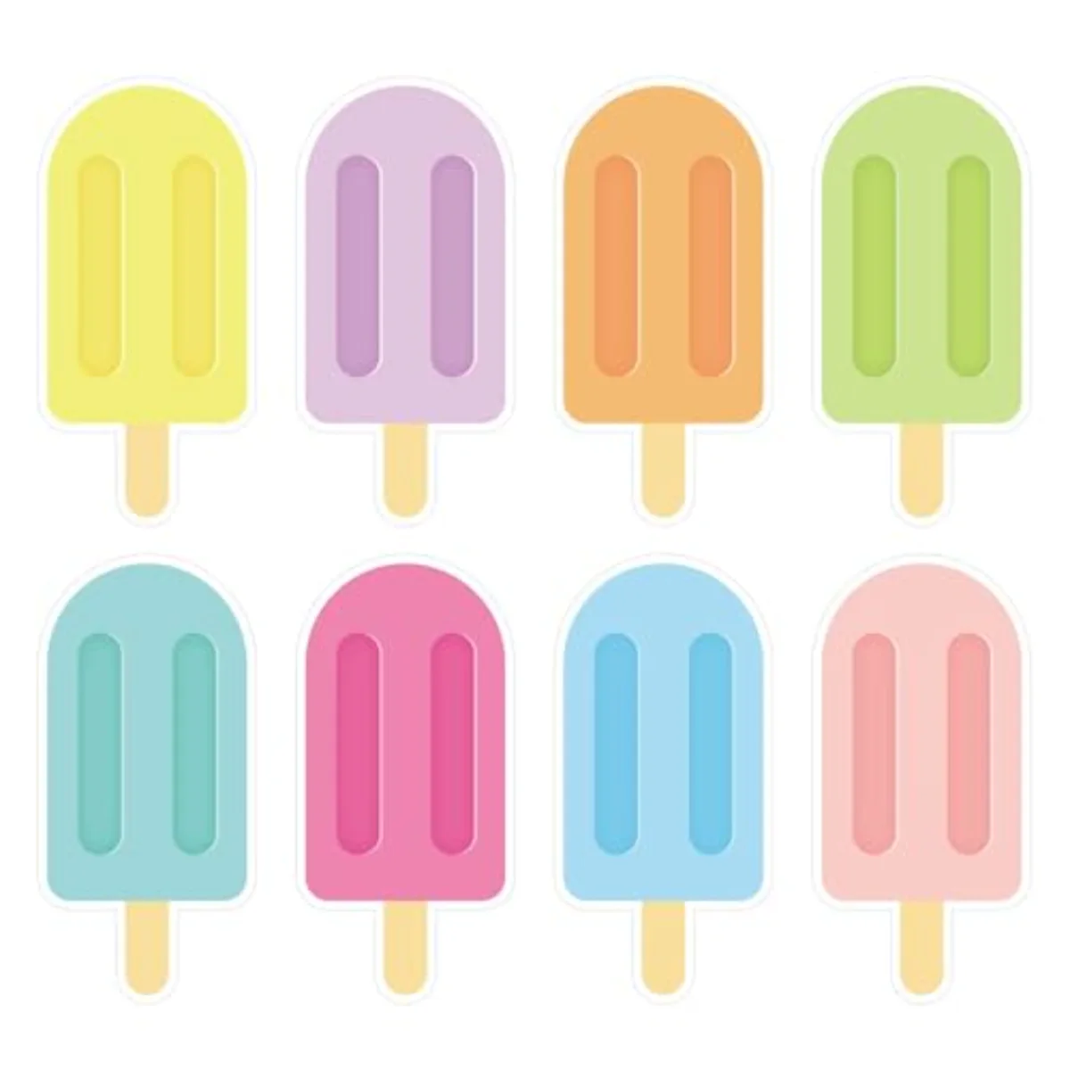 Summer Ice Pop Cutouts Colorful Ice Lolly Paper Cut Outs Back to School