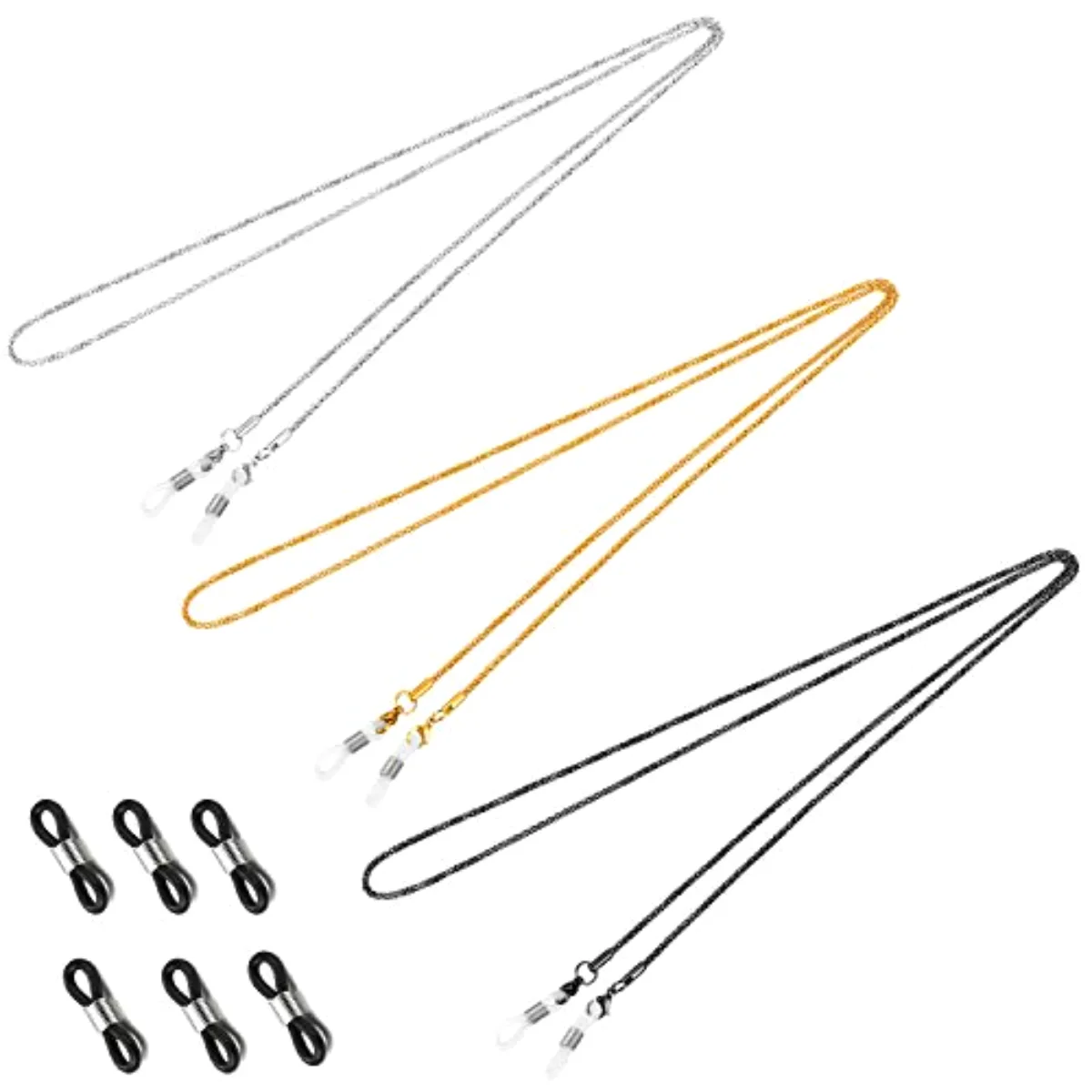 3 Pieces Eyeglasses Chain Sunglass Neck Strap Holder with 6 Pcs Adjustable