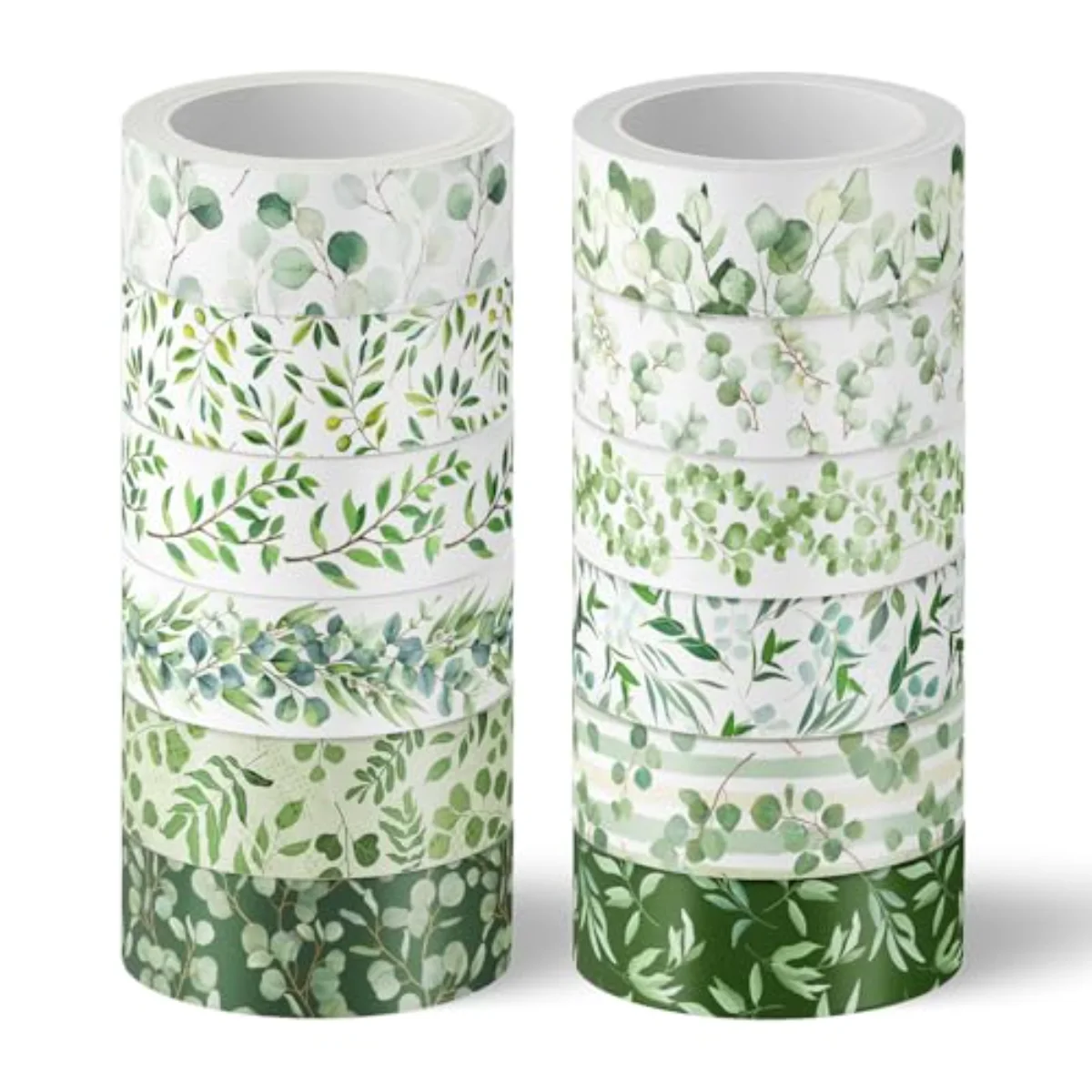 12 Rolls Greenery Washi Tapes Watercolor Plants Eucalyptus Masking Tape
