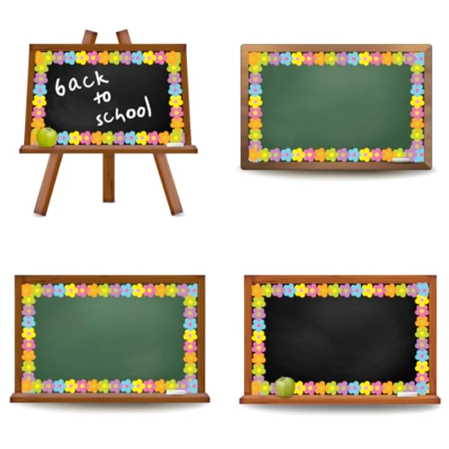 32.8 Ft Neon Color Flower Bulletin Board Border Back to School Bright Boho, view 3