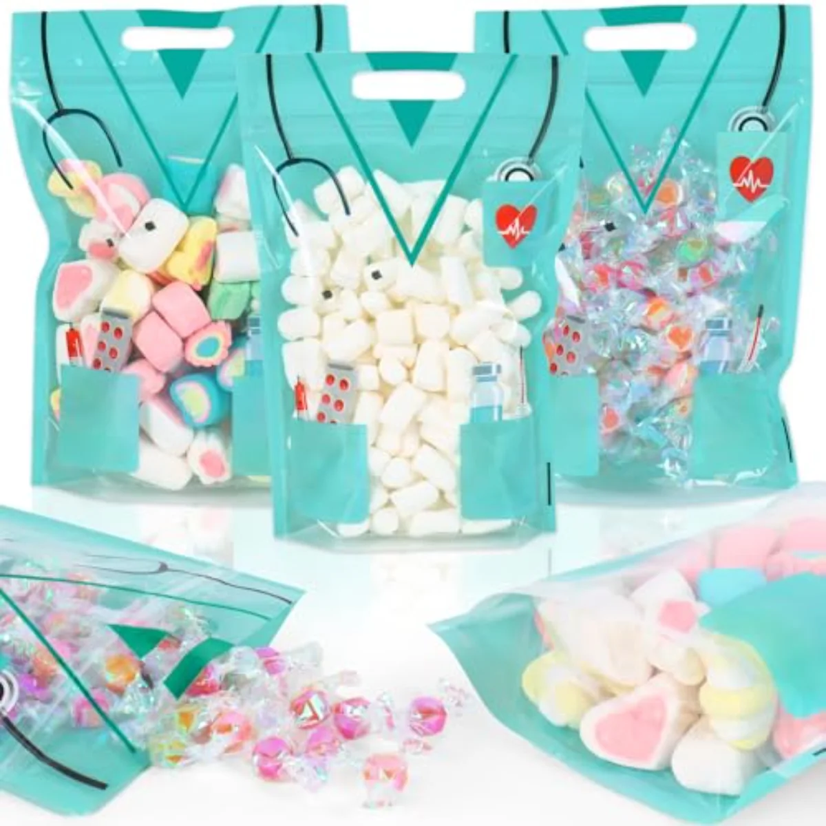 50 Pcs Nurses Day Cellophane Ziplock Bags Doctors Day Sealing Pouches with