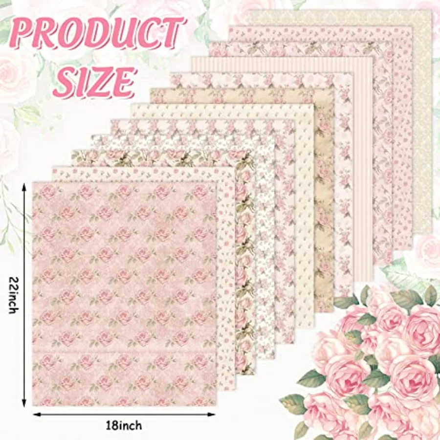 12Pcs Spring Cotton Fabric Bundles 18 x 22 (3XX1), view 2