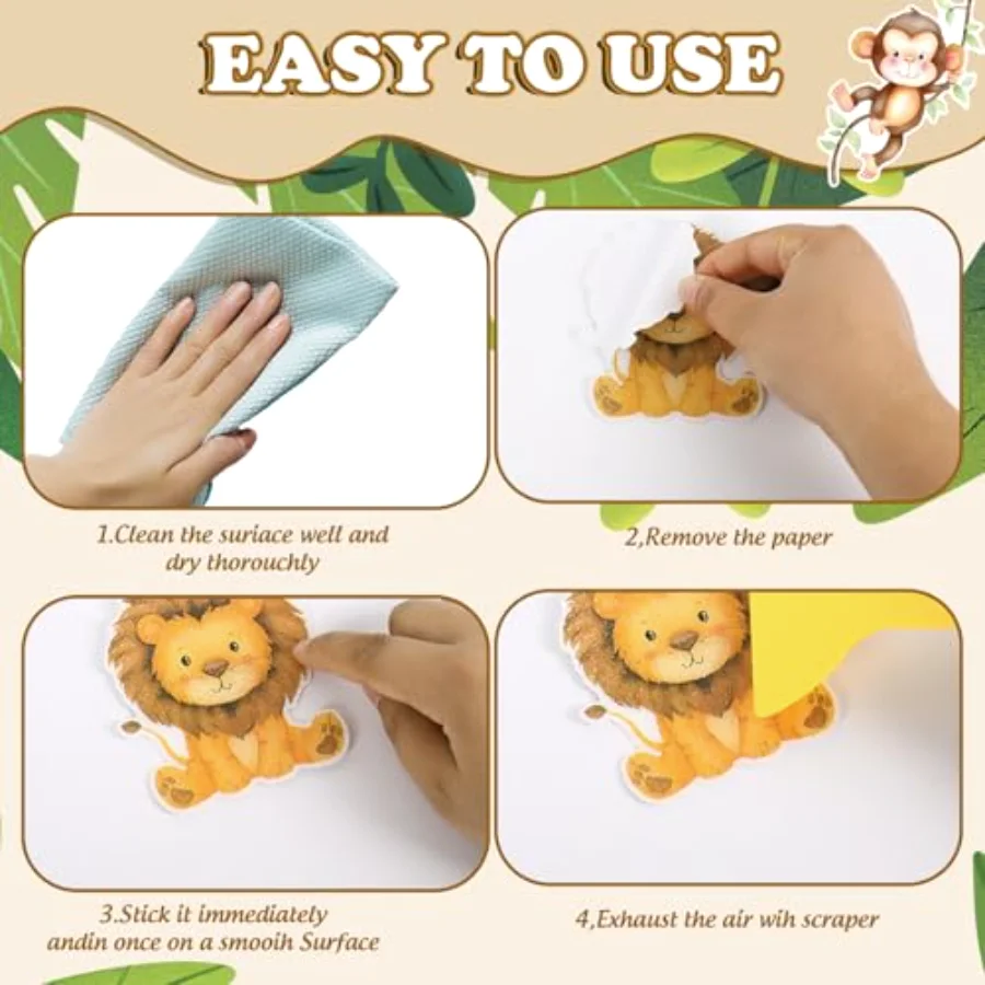 24Pcs Woodland Animal Bathroom Non Slip Stickers Waterproof Anti Slip, view 4
