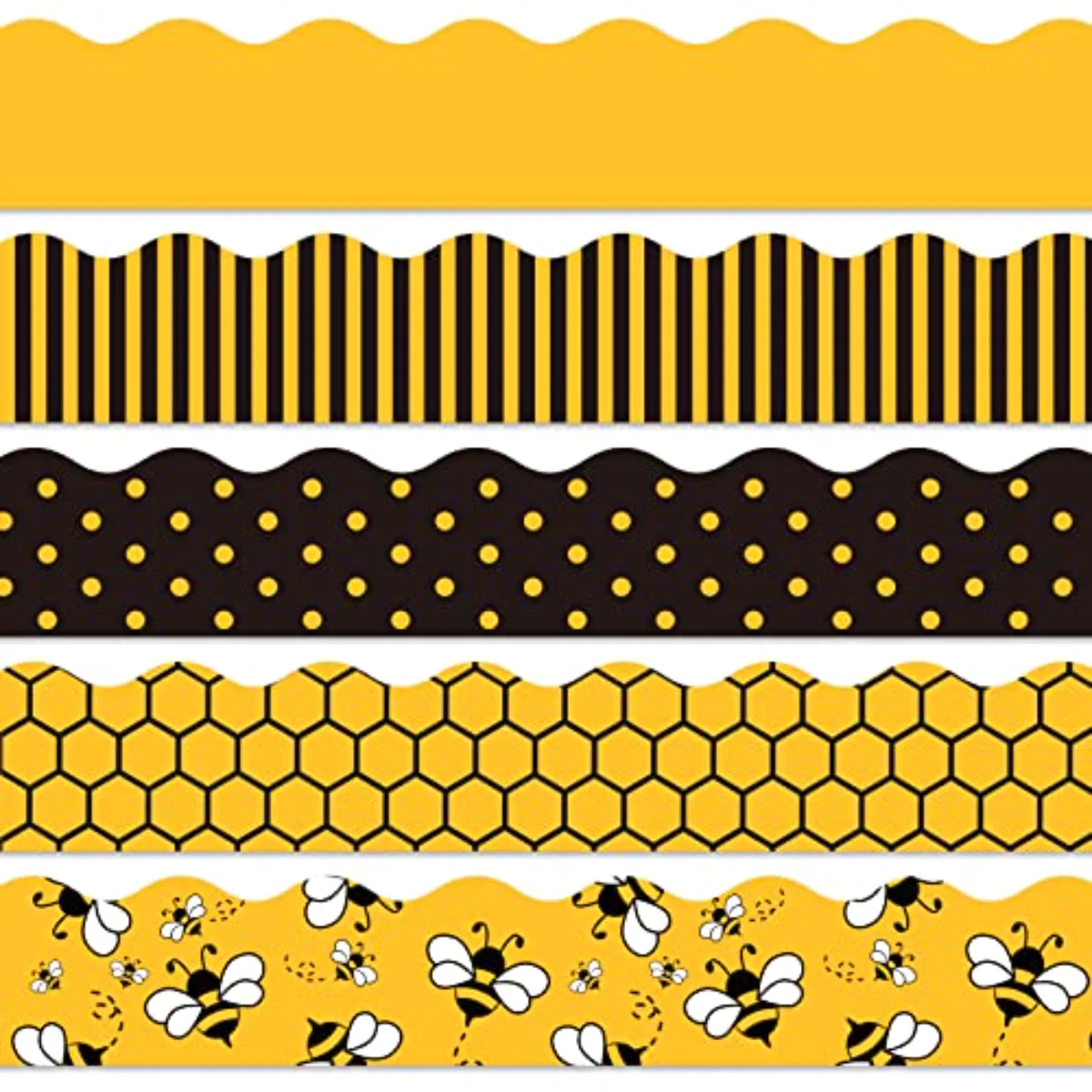 69Ft Bee Bulletin Board Borders Black Yellow Cartoon Bees Honeycomb