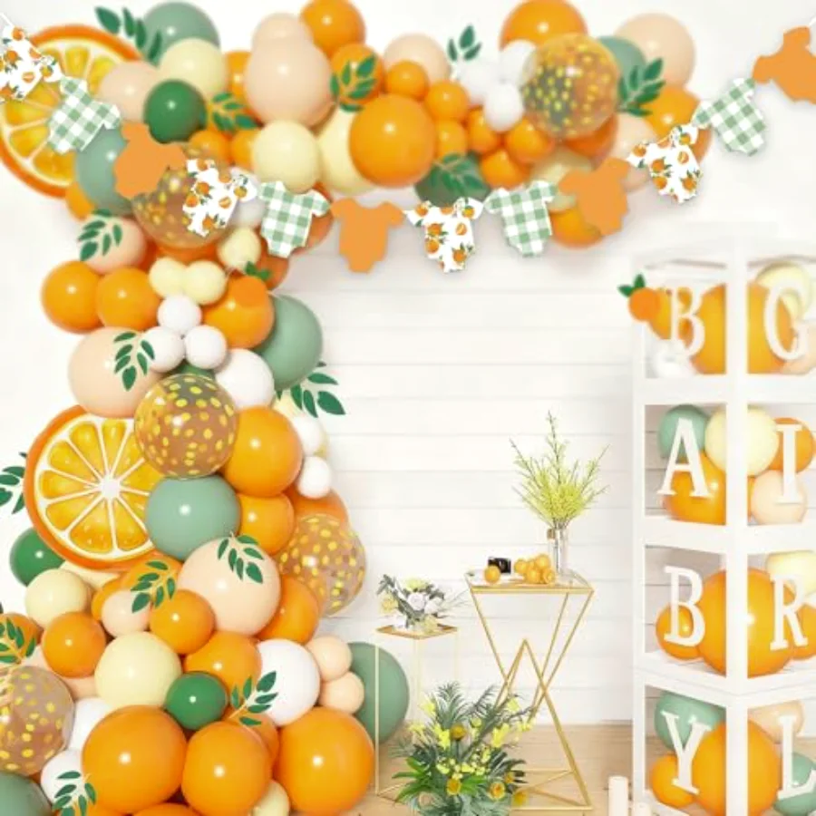 Orange Theme Bodysuit Banner Hanging Garland Green Plaid Little Cutie, view 3
